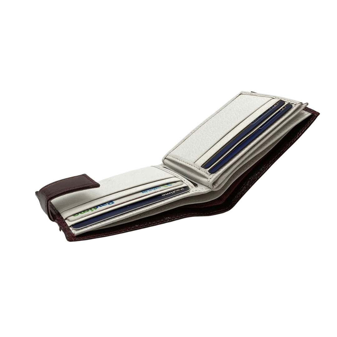 Classic Men's Waterproof Bifold Leather Wallet with Flip ID Window # 892L (D.L.)