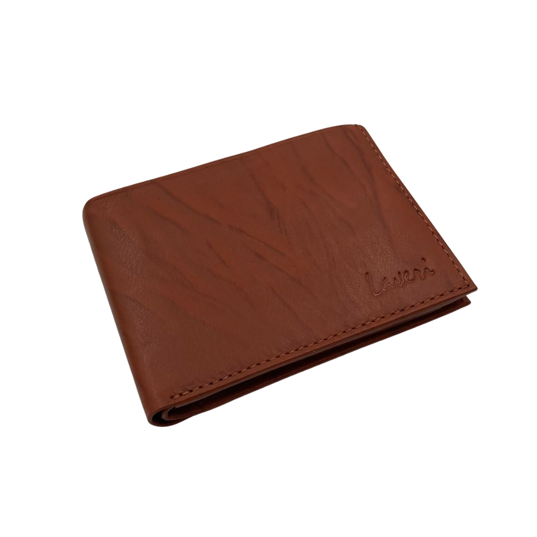 Mens Genuine Leather Mens wallet Leather Lined Bi fold Wallet For Men # 1406A