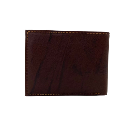 Mens Genuine Leather Mens wallet Leather Lined Bi fold Wallet For Men # 1981C