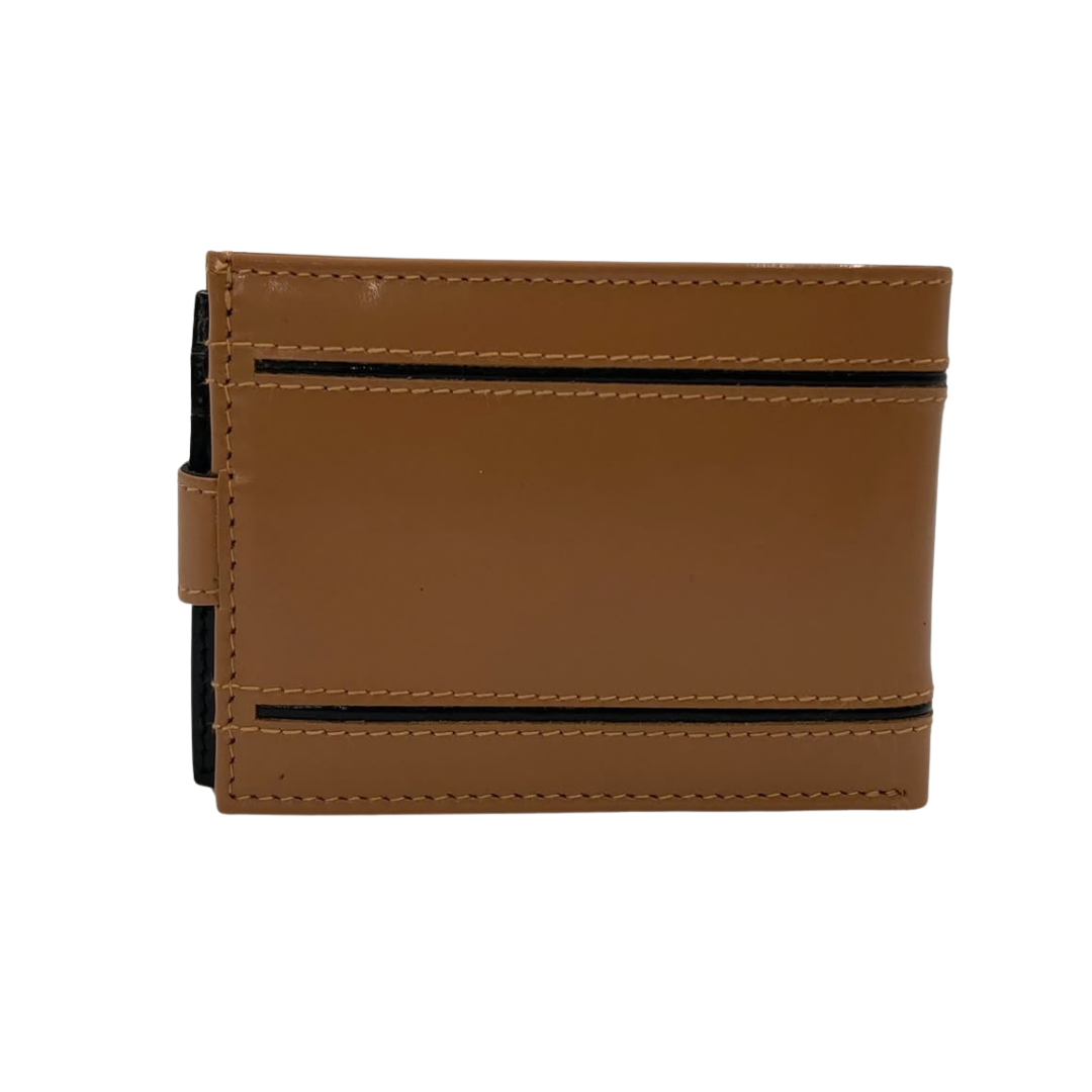 Classic Men's Waterproof Bifold Leather Wallet with Flip ID Window #1728L (D.L.)