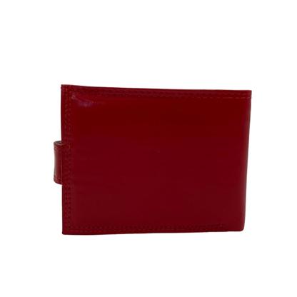 Men's Waterproof Bifold Leather Wallet with ID Window & Card Slots (White & Red Edition) #983CL [plain]