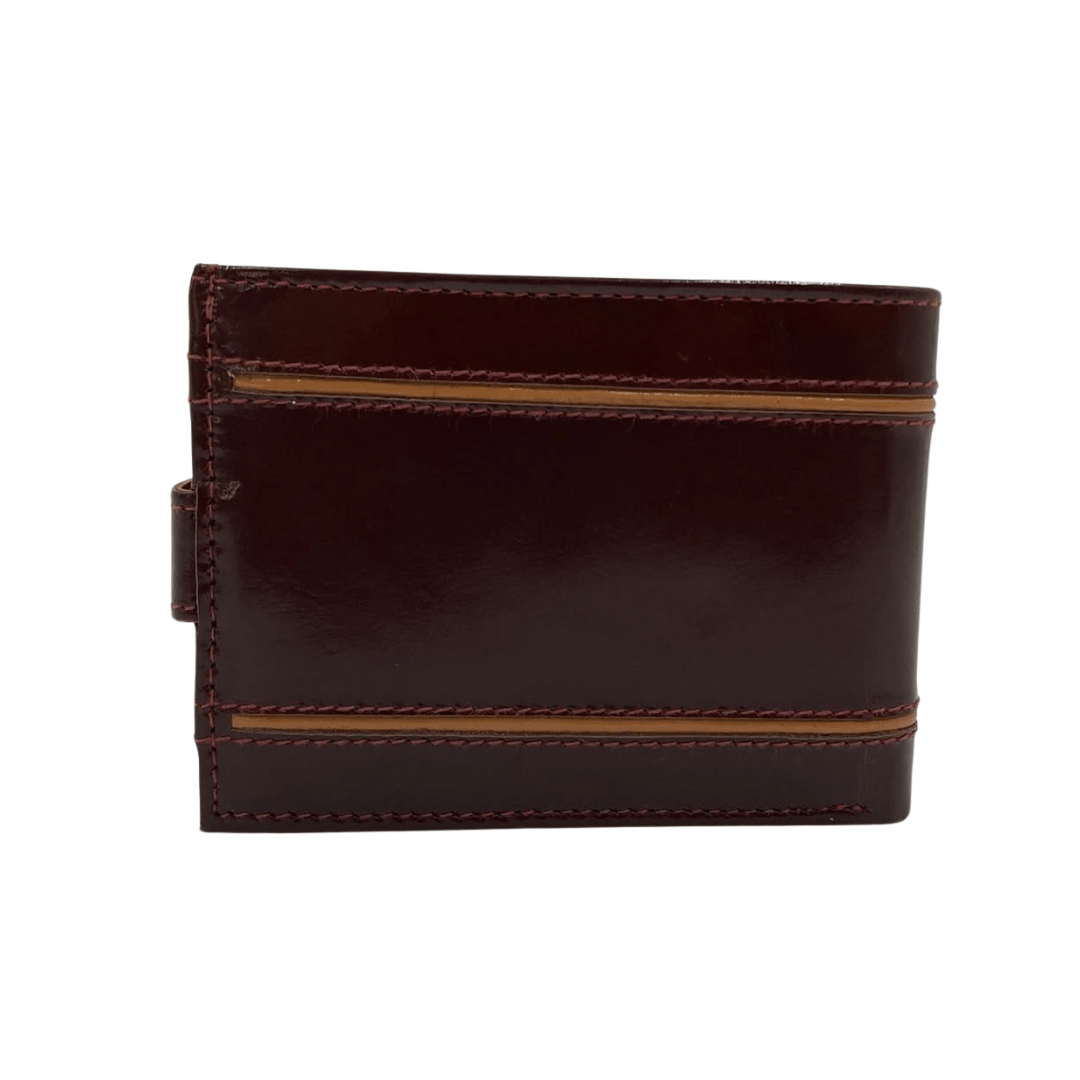 Classic Men's Waterproof Bifold Leather Wallet with Flip ID Window # 892L (D.L.)