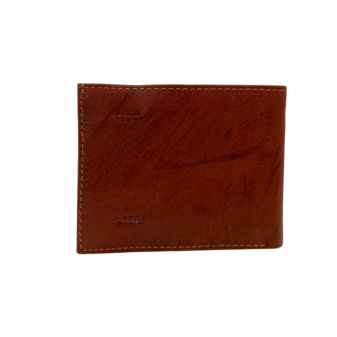 Mens Genuine Leather Mens wallet Leather Lined Bi fold Wallet For Men # 983A