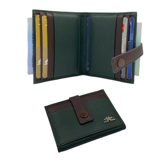 Card Case & Cash Wallet Compact Size 12 Card Space Plus Zip For Coins # 4029Z