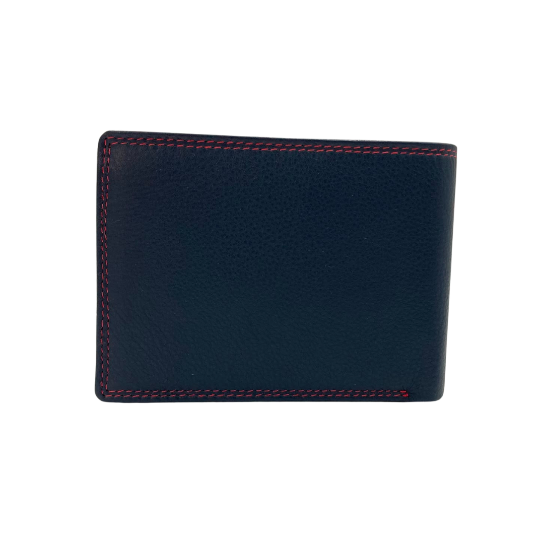 Mens Genuine Leather Mens wallet Leather Lined Bi fold Wallet For Men # 911C