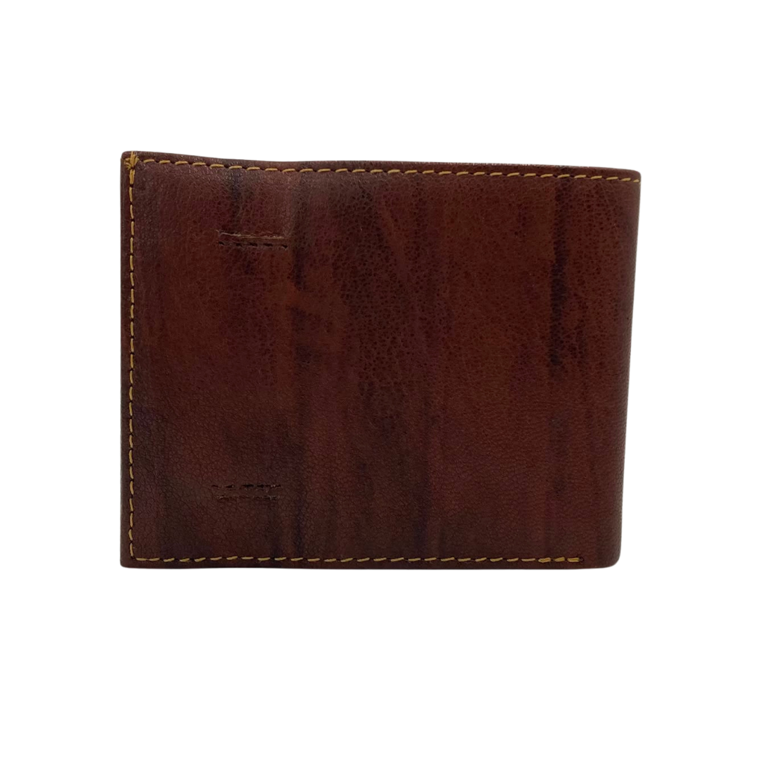 Mens Genuine Leather Mens wallet Leather Lined Bi fold Wallet For Men # 983A
