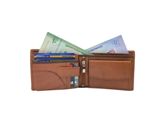 Smooth Leather Card & Coin Billfold Wallet # 2012B
