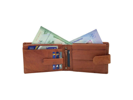 Smooth Leather Card & Coin Billfold Wallet # 1510L