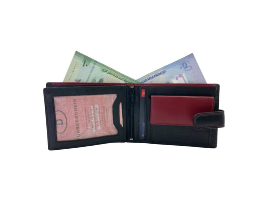 Smooth Leather Card & Coin Billfold Wallet # 1909L