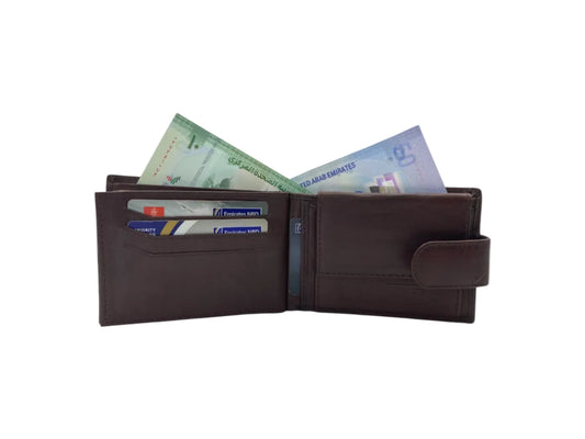 Smooth Leather Card & Coin Billfold Wallet # JD-523