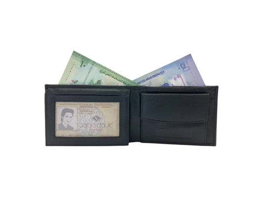 Smooth Leather Card & Coin Billfold Wallet # JD-1816