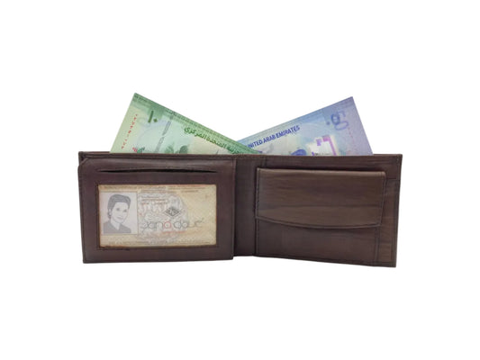 Smooth Leather Card & Coin Billfold Wallet # JD-1816