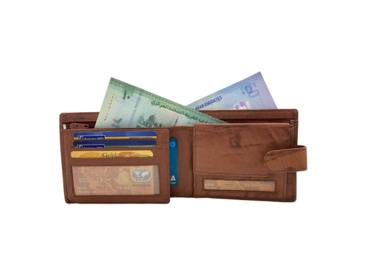 Smooth Leather Card & Coin Billfold Wallet # 1357L