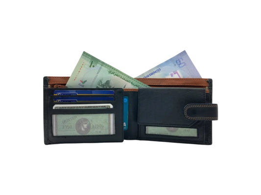 Smooth Leather Card & Coin Billfold Wallet # 1357L
