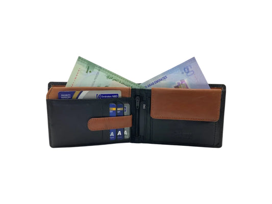 Smooth Leather Card & Coin Billfold Wallet # 1510