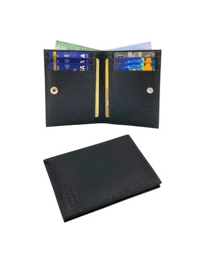 Slim Bifold Inside Button Card & Cash Wallet # RFID 1977BL