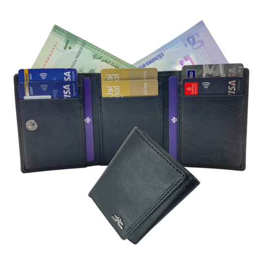 Trifold Wallet RFID Slim 10CC Double Stitch # 1539A