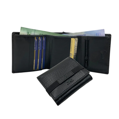 Trifold Wallet RFID Slim 12 Credit Card # 1178 Elastic