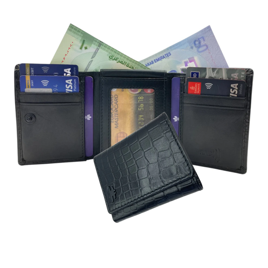 Trifold Wallet RFID Slim 10CC Doble Stitch # 1159 [Button]