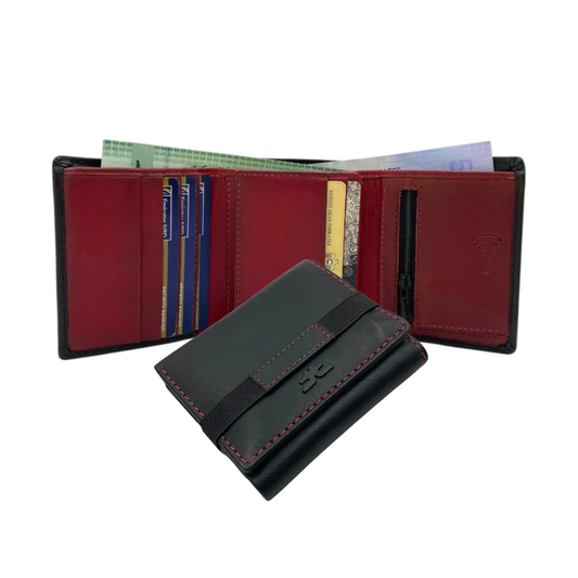 Trifold Wallet RFID Slim 12 Credit Card # 1178 Elastic