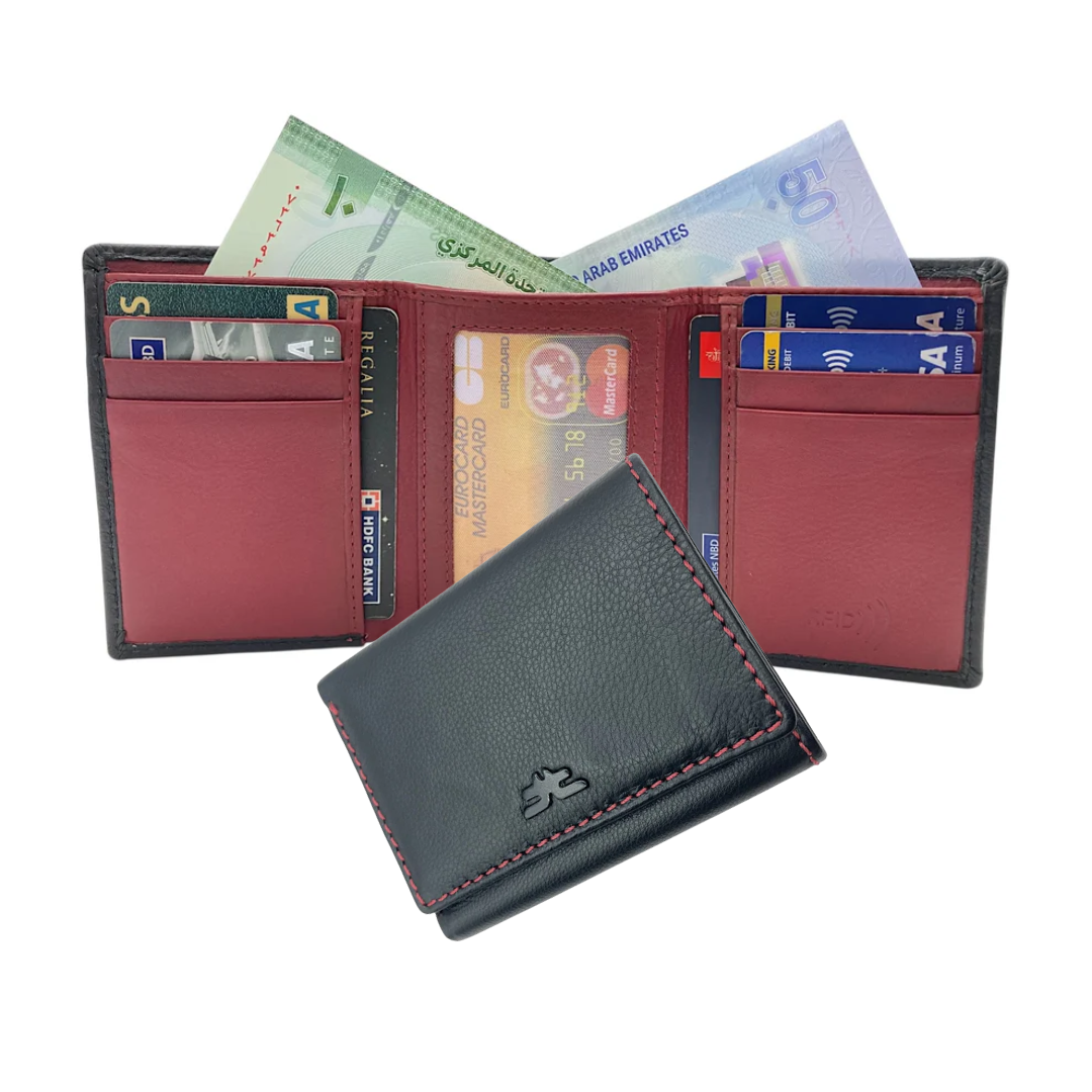 Trifold Wallet RFID Slim 10CC Double Stitch # 1508