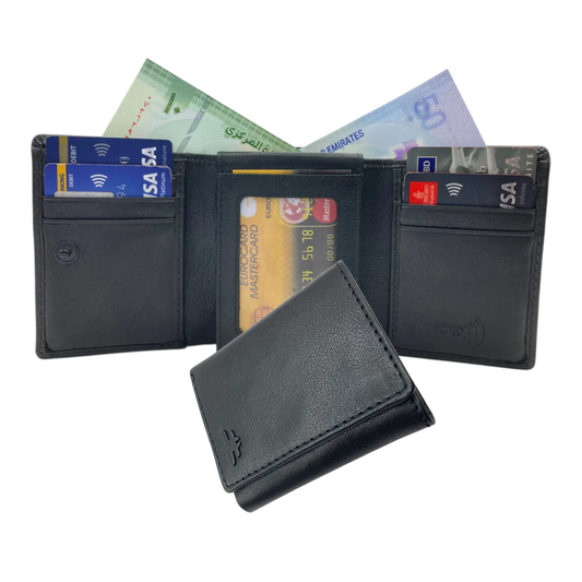 Trifold Wallet RFID Slim 10CC Doble Stitch # 1159 [Button]
