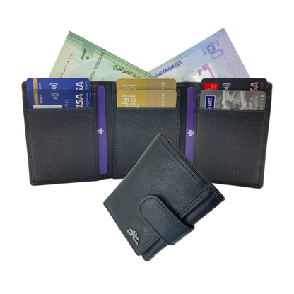 Trifold Wallet RFID Slim 10CC Double Stitch # 1539A [EL.LOOP]