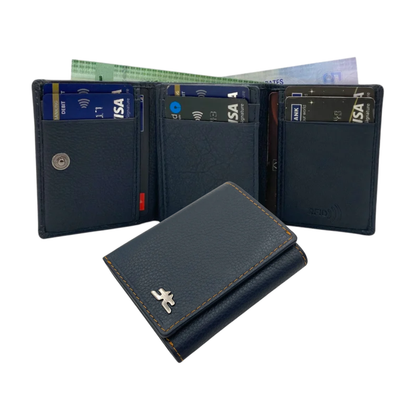 Trifold Wallet RFID Slim 10CC Double Stitch # 1539N