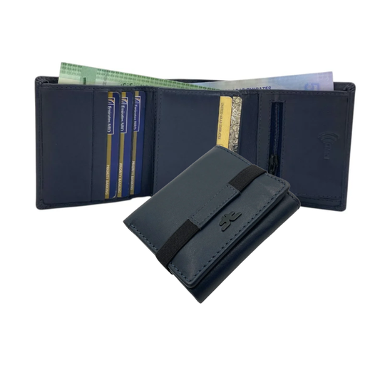 Trifold Wallet RFID Slim 12 Credit Card # 1178 Elastic