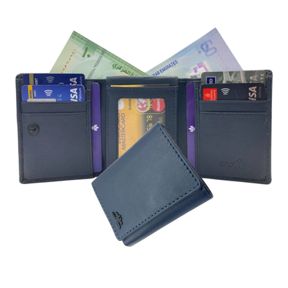 Trifold Wallet RFID Slim 10CC Doble Stitch # 1159 [Button]