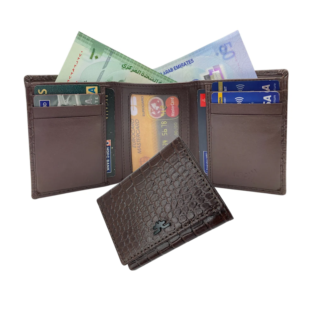 Trifold Wallet RFID Slim 10CC Double Stitch # 1508