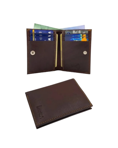 Slim Bifold Inside Button Card & Cash Wallet # RFID 1977BL