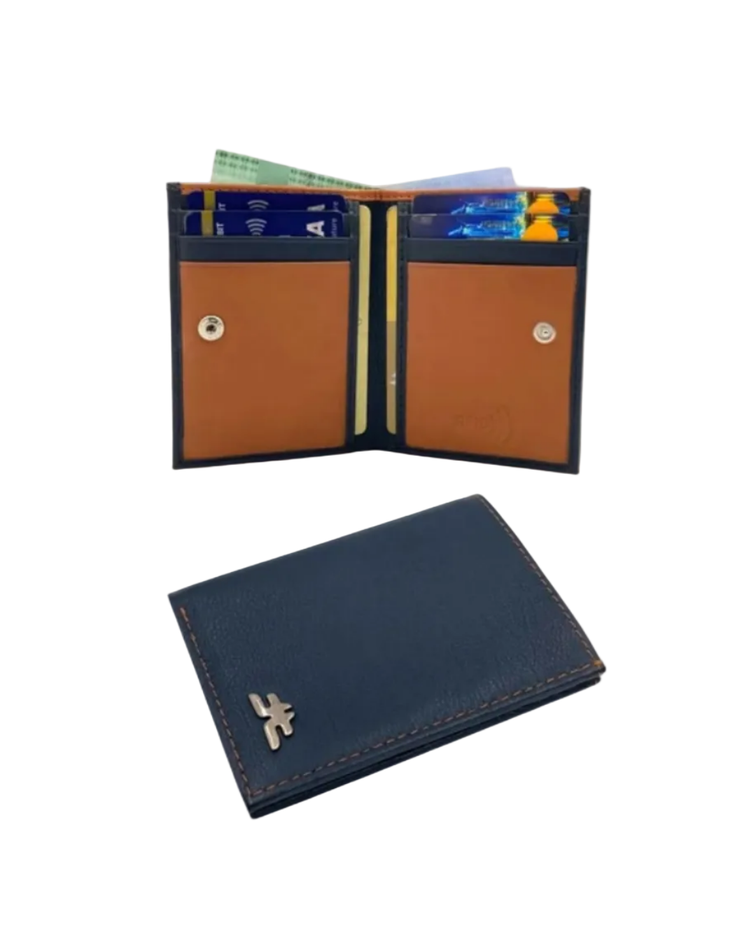 Slim Bifold Inside Button Card & Cash Wallet # RFID 1977L
