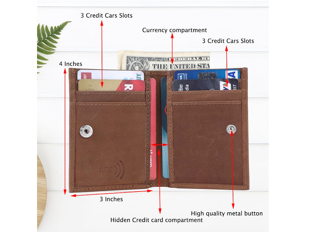 Credit Card Case & Currency Slot |Snap Button Closure#1977