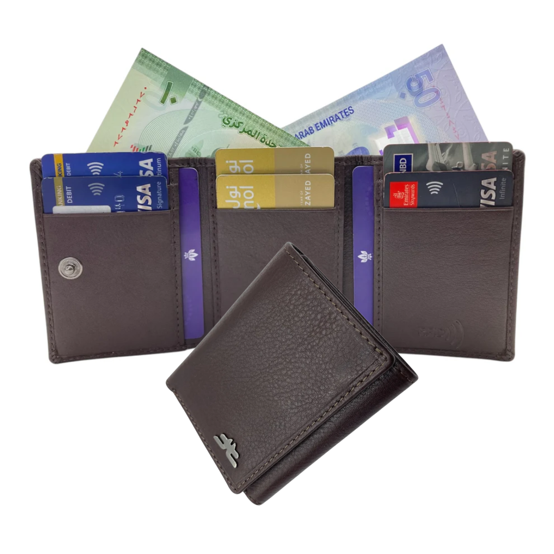 Trifold Wallet RFID Slim 10CC Double Stitch # 1539A