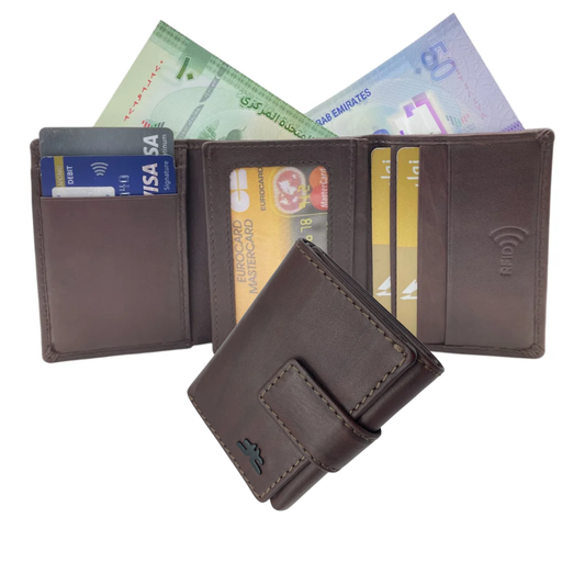 Trifold Wallet RFID Slim Wallets 10 Card - 1539L