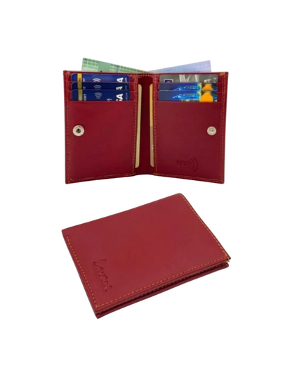 Slim Bifold Inside Button Card & Cash Wallet # RFID 1977BL