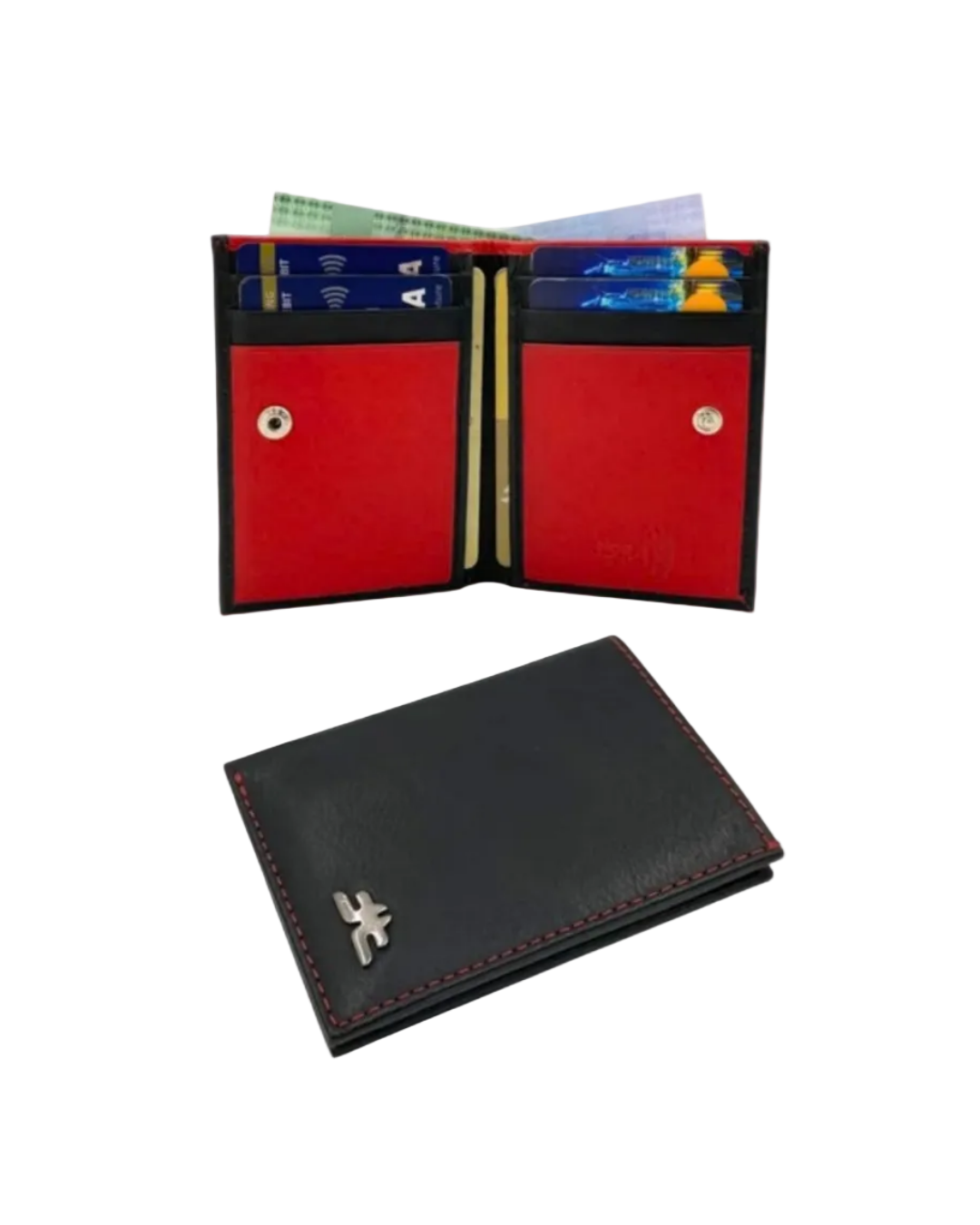 Slim Bifold Inside Button Card & Cash Wallet # RFID 1977L