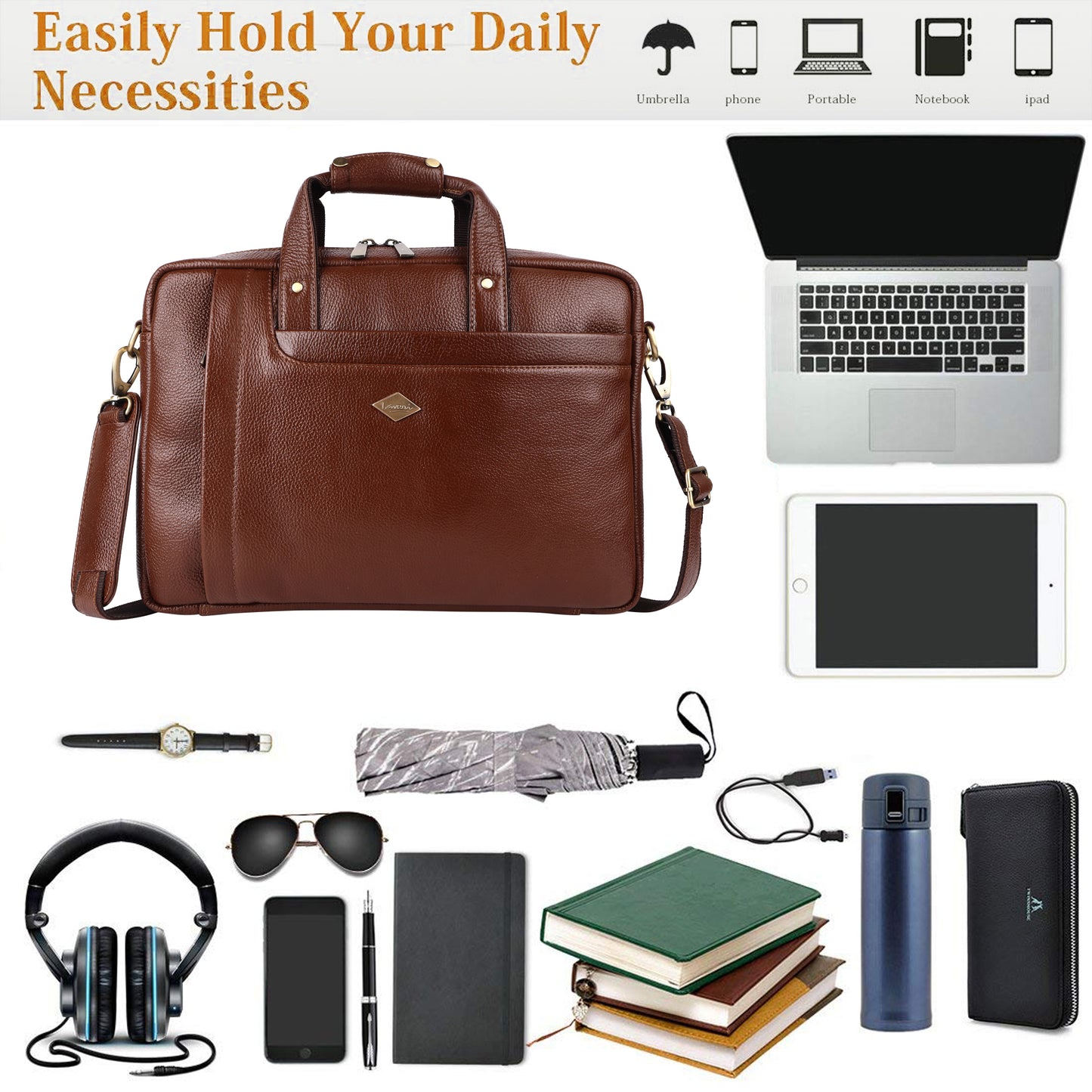 City Classic Leather Laptop Bag # 2866