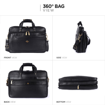 City Expandable Classic Leather Laptop Bag # 2868