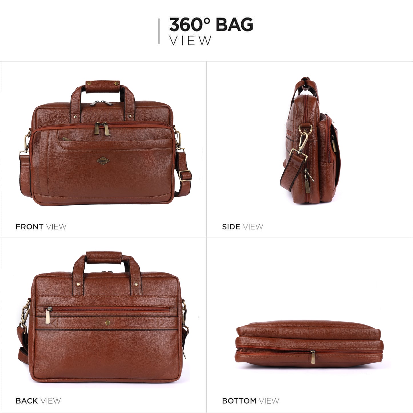 City Expandable Classic Leather Laptop Bag # 2868