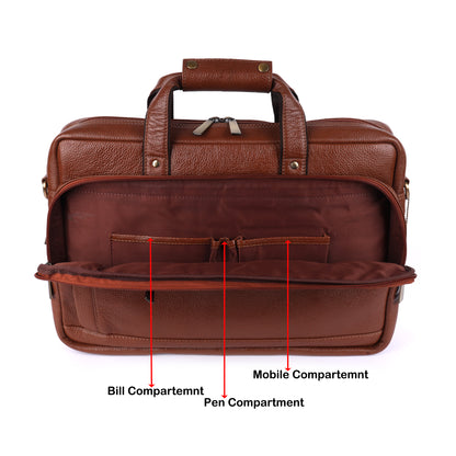 City Expandable Classic Leather Laptop Bag # 2868