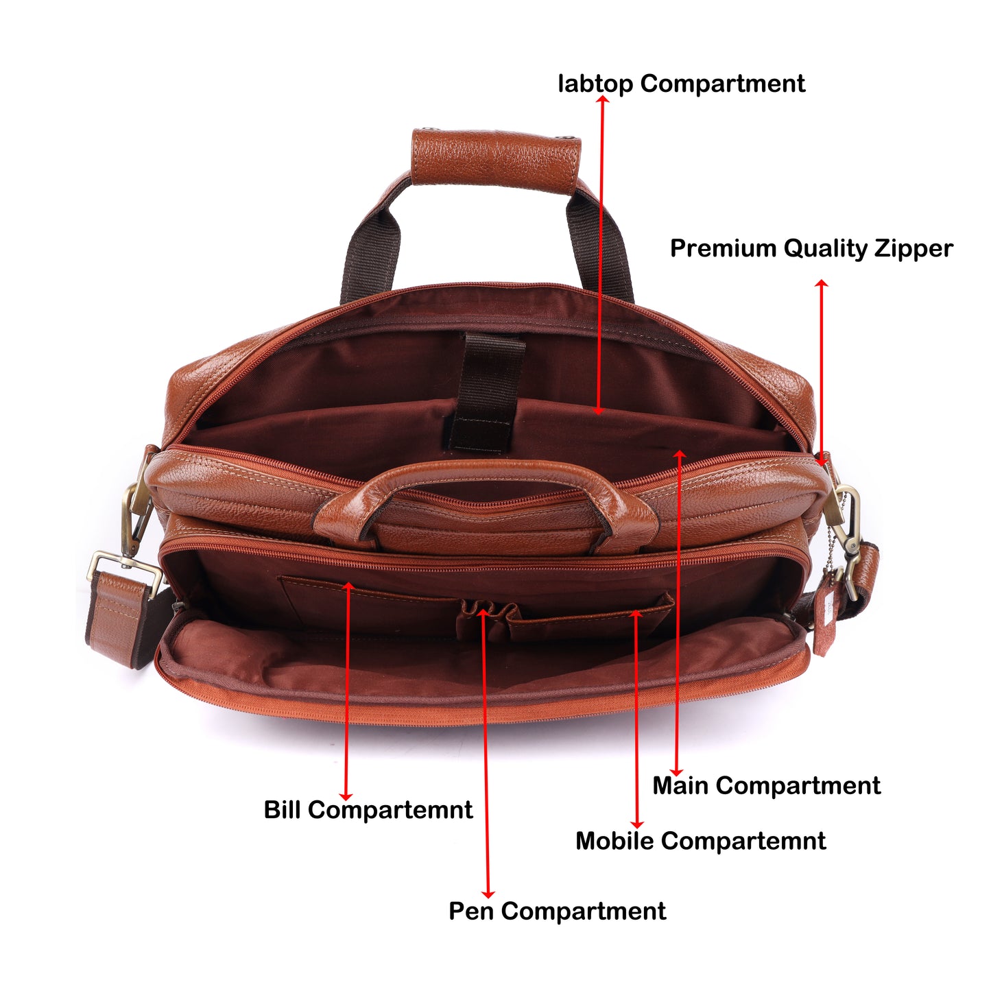 City Expandable Classic Leather Laptop Bag # 2868