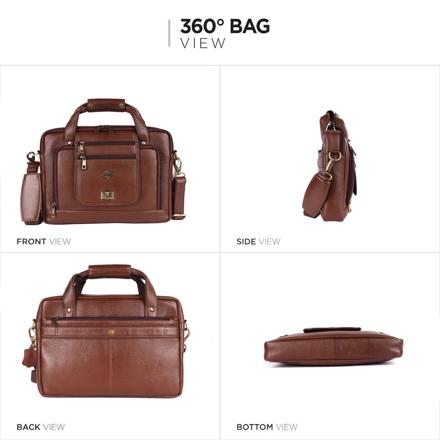 Cityscape Classic Leather Laptop Bag # 2870