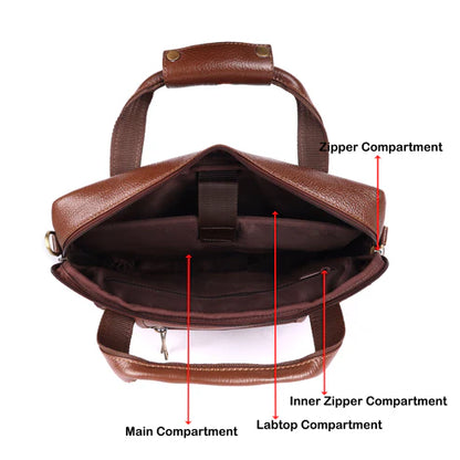 Cityscape Classic Leather Office Laptop Bag # 2870