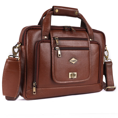Cityscape Classic Leather Office Laptop Bag # 2870