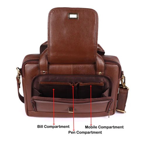 Cityscape Classic Leather Office Laptop Bag # 2870