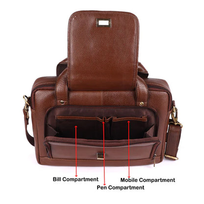 Cityscape Classic Leather Office Laptop Bag # 2870