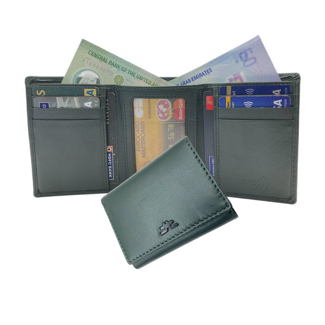 Trifold Wallet RFID Slim 10CC Double Stitch # 1508