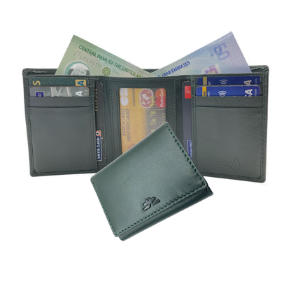 Trifold Wallet RFID Slim 10CC Double Stitch # 1508